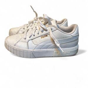 Puma Women's White and Gold Sneakers Size 7